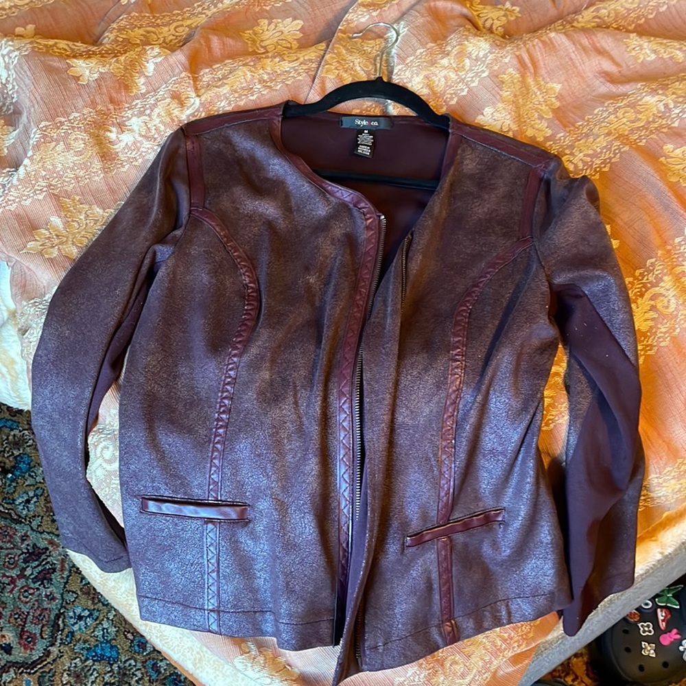 Purple zip up light jacket light used